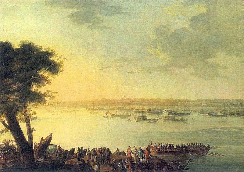 Jan Bogumil Plersch Catherine II leaving Kaniow in 1787. Germany oil painting art